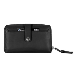 Genuine Leather Women's Studded RFID Wristlet <b>Wallet</b> <b>Zip</b> Around Clutch Purse Card Holder Custom Logo Available Bulk Wholesale - Product Image 2