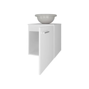 Mobile Bagno Integrato Bianco con Lavabo e Rubinetto - Product Image 5
