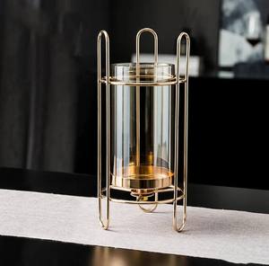 Portavelas de mesa artesanal de latón con alambre metálico y vidrio resistente al calor, ecológico, para decoración del hogar, estilo Empire - Product Image 4