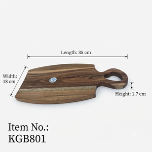Planche à découper en bois d'acacia avec poignée, plateau de service en bois pour cuisine, restaurant, maison, vente en gros - Product Image 2