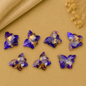 Cuentas de Cobre con Forma de Mariposa y Amatista, 14x10mm, Facetadas, para Fabricación de Joyas, Venta al por Mayor, Cuentas Sueltas, Suministros para Manualidades - Product Image 3