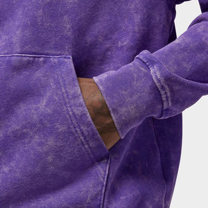 Sudadera con Capucha Morada para Hombre, Estilo Acid Wash, Corte Holgado, Felpa Francesa de Algodón, Informal, con Bolsillo Delantero, para Otoño - Product Image 6