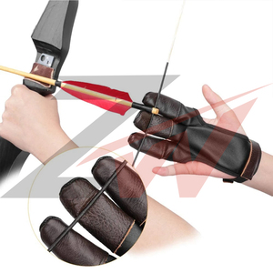 Gants de tir à l'arc en cuir réglables, de haute qualité, antidérapants, respirants, légers, protection des doigts pour arcs, confortables - Product Image 2