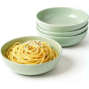 Ensemble de 4 bols à pâtes en céramique extra larges de 40 oz, assiettes peu profondes en grès pour salades et plats principaux - Product Image 1