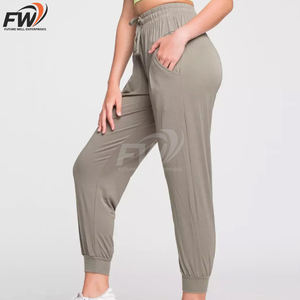 Pantalon décontracté pour femme de haute qualité, doublé polaire, à cordon de serrage, coupe ample, jambe large, style banane, chaud, pour la maison et le streetwear - Product Image 5