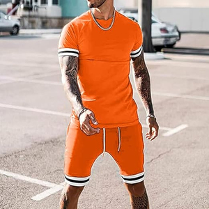 Mens Casual <b>Matching</b> Set Manufacturer Cotton Cargo Shorts T Shirt 2 Piece OEM ODM Bulk Supply - Product Image 4