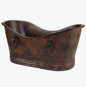 อ่างอาบน้ำทองแดงแบบตั้งเดี่ยวสุดหรูติดตั้งในห้องน้ำดีไซน์ด้วยค้อน - Product Image 3