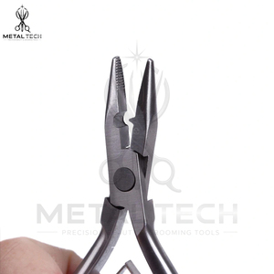 Ensemble de pinces pour extensions de cheveux en acier inoxydable, 2 pièces, outil d'ouverture et de retrait de micro-anneaux à pointe droite et courbée - Product Image 6