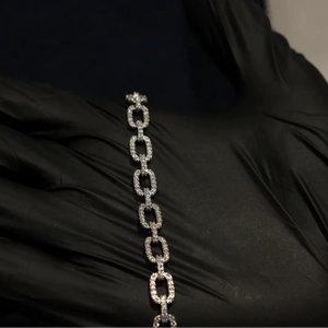 Hermosa pulsera de cadena con moissanita VVS1, plata de ley 925, pulsera de diamantes de moissanita personalizada - Product Image 1