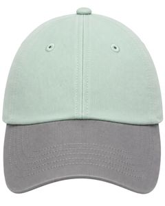Casquette de baseball bicolore vert menthe et gris, personnalisable par le fabricant, ajustable, unisexe, en coton, pour le sport, les loisirs et la mode. - Product Image 1