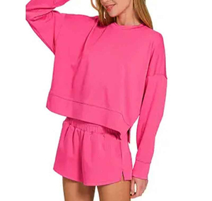 2026 Sweatshirt Shorts Set Comfortable Lounge and <b>Travel</b> <b>Wear</b> Women's Everyday Matching Set Breathable Joggers - Product Image 2