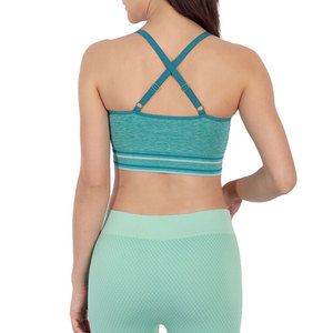 Soutien-gorge de sport super doux et respirant à prix avantageux pour femme, soutien-gorge de sport rayé dos nageur, couleur unique, léger - Product Image 6