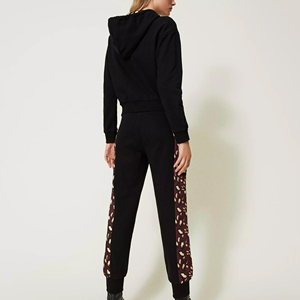 Ensemble de survêtement décontracté pour femmes, à capuche, style streetwear, 2 pièces, long, 100% coton, respirant, écologique, design personnalisé, dernière tendance, hiver - Product Image 2