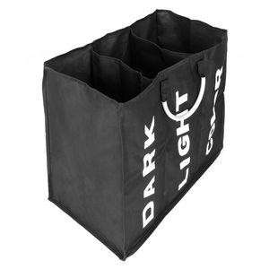 <b>Large</b> Capacity Portable Three Lattice Black Laundry <b>Basket</b> with Storage Organization - Product Image 3