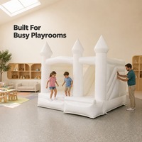 Château gonflable blanc pour enfants, trampoline pour usage résidentiel intérieur/extérieur, mariage, fête d'anniversaire