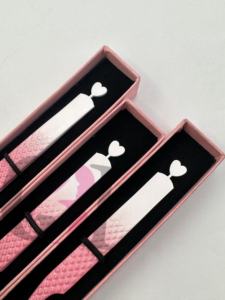 Nouvelles pinces à cils antistatiques GETUP BROSONS IMPEX à double revêtement en poudre de 90 degrés, design découpé en forme de cœur, pointe dorée - Product Image 3