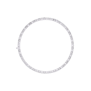 Women's White Gold Diamond Bracelet Round Brilliant Cut Natural D Color GIA Certified Classic Wedding Jewelry - Product Image 4