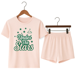 ชุดนอนผู้หญิงแบบ 2 ชิ้น แขนสั้น ลายพิมพ์เรียบหรู เซ็กซี่ ความยาวเหนือเข่า สำหรับฤดูร้อนปี 2026 - Product Image 1