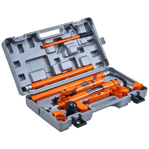 Kit Porta Power da 12 tonnellate, martinetto idraulico portatile con tubo dell'olio da 4,6 piedi/1,4 m e custodia per riparazione telai auto - Product Image 1