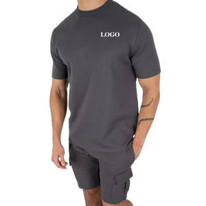 New Top Trending Men's Sportswear <b>Twin</b> <b>Set</b> Casual Wear Plain Shirt and Shorts 2 Piece <b>Set</b> Customized Your Own Logo Outwear - Product Image 1