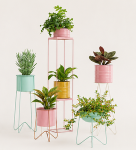 Modern 2 Tier Metal Plant Stand Indoor Outdoor Powder Coated Iron Eco-Friendly Flower <b>Pot</b> <b>Holder</b> Rack Living Room Balcony Home - Product Image 5