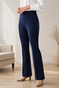 Pantalones de Cintura Alta, Pierna Ancha y Largo al Tobillo, Color Sólido, Casuales, Transpirables, para Mujer, Disponibles al Mejor Precio - Product Image 4