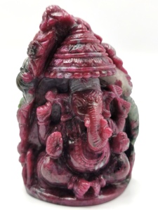 Figura de Ganesha Tallada a Mano en Rubí Zoisite, Arte Popular, 3.2 Pulgadas, Decoración Religiosa de Cristal para el Hogar - Product Image 4