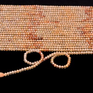 Cuentas de circonita AAA+ de 3 mm microfacetadas en forma de rondel, circonita natural multicolor marrón, cuentas de piedras semipreciosas para la fabricación de joyería. - Product Image 3