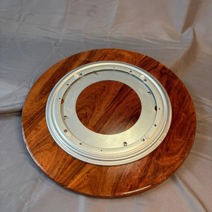 Wood Double Tier Rotating Tray Smooth-Spin Lazy Susan for <b>Tabletop</b> Spice Serving - Product Image 1