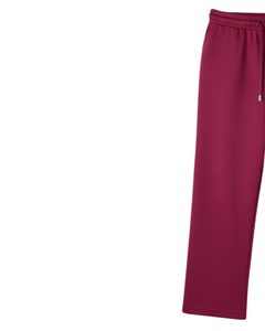 กางเกงวอร์มขายาวสีแดงไวน์สำหรับผู้หญิง เอวยางยืด มีเชือกผูก กางเกงลำลองทรงหลวม รับผลิตตามแบบ OEM ขายส่งจำนวนมากจากโรงงาน - Product Image 3