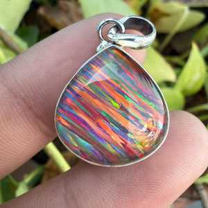 Pendentif élégant en opale noire, argent sterling 925, bijoux faits à la main, style bohème, cadeau d'anniversaire - Product Image 6