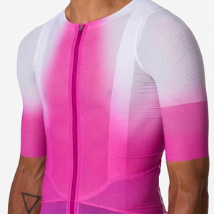Maillot de Ciclismo Degradado Rosa de Manga Corta para Hombre, Ropa Deportiva, Camiseta de Ciclismo con Cierre Frontal - Product Image 6