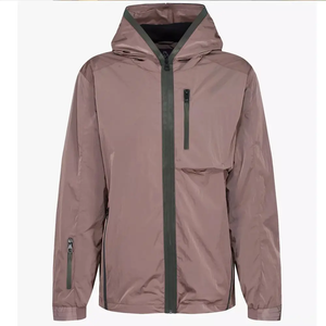 Men's Hooded Puffer Jacket Waterproof Casual Autumn Polyester Wadding Zipper Closure Solid Color Regular Fit - Product Image 3