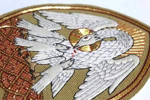 Parche de paloma de lujo bordado a mano con hilo de oro, aplique de bordado religioso, insignia personalizable en varios colores, calidad premium - Product Image 6