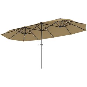 "9ft <b>Large</b> Patio <b>Umbrella</b> with Solar Lights for Courtyard Garden & Pool Yard" - Product Image 1
