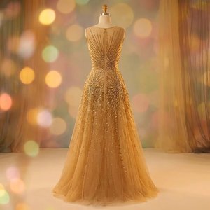 Robe de soirée longue haut de gamme ornée à la main, robe de soirée formelle, vente en gros d'usine, production sur mesure - Product Image 2