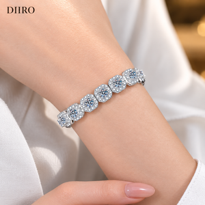 925 Sterling <b>Silver</b> Baguette Cut Diamond Tennis <b>Bracelets</b> Luxury Moissanite Ice Iced Out Women's <b>Bracelets</b> - Product Image 5