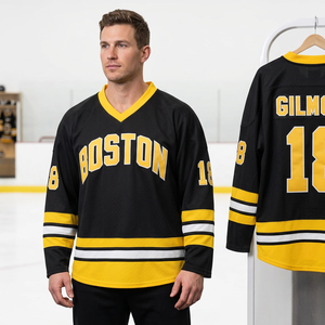 Vêtements de sport professionnels pour le hockey sur glace, shorts d'équipe personnalisés, broderie personnalisée du nom et du numéro, respirant, antibactérien - Product Image 4
