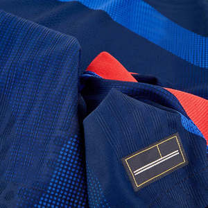 Maillot de sport bleu personnalisé à manches courtes, t-shirt d'équipe athlétique respirant, uniforme d'entraînement en polyester à séchage rapide - Product Image 3