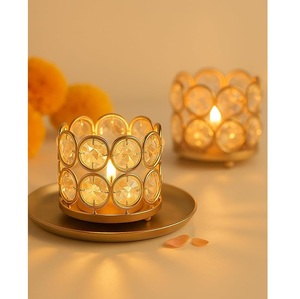 Best Selling Home Decorative <b>Large</b> T-Light Holder Handmade Customized Antique Coated Iron Metal Waterproof for Diwali - Product Image 5