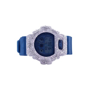 Exclusive Round Dial Analog Moissanite Diamond <b>Watch</b> with Glass Crystal Metal <b>Case</b> Rubber Band All Occasion - Product Image 3