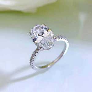 Classic 2.00 CT Oval Halo Solitaire Ring with Micro Pave Ring Bridal Engagement Jewelry <b>Unique</b> Anniversary <b>Gift</b> <b>For</b> <b>Her</b> - Product Image 5