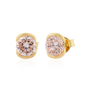 Pendientes de Diamantes Cultivados en Laboratorio, Corte Redondo, Oro de 14K, 1.98 Quilates, Pendientes de Diamantes Solitarios, Venta al Por Mayor - Product Image 2