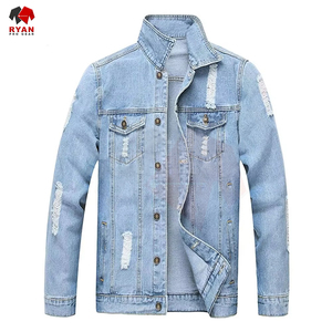 เสื้อแจ็คเก็ตยีนส์ผู้ชายติดกระดุมด้านหน้า ออกแบบเองได้ รับผลิตแบบ OEM ODM สไตล์คลาสสิก แฟชั่นลำลอง - Product Image 5