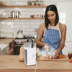 Condizionatore d'Aria Portatile 4 in 1 con 3 Velocità, Luce Notturna, Raffreddatore Evaporativo per Casa, Ufficio, Campeggio, Condizionatori d'Aria Portatili in Plastica DC - Product Image 4
