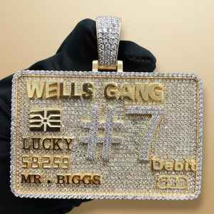 Pendentif carte de crédit ou de débit style Hip Hop, en argent 925, serti de moissanite VVS, pendentif rappeur Iced Out Biling - Product Image 4