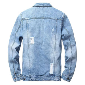 Coat Stylish Distressed Casual Streetwear Fashion Outerwear for <b>Men</b> <b>Mens</b> <b>Denim</b> <b>Jacket</b> Ripped Slim Fit Jean <b>Jacket</b> - Product Image 4