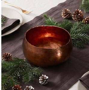 Vintage Kitchenware Mixing <b>Bowl</b> Hammered Round Shape <b>Large</b> Size Copper Decorative Tableware for Home - Product Image 2