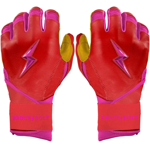 Real bruce <b>bolt</b> Leather Baseball Batting Gloves Full Finger Breathable Lightweight Eco-Friendly - Product Image 3