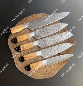 Nuevo Juego de Cuchillos de Cocina de 5 Piezas, Cuchillos Multifuncionales de Acero Damasco con Bolsa de Cuero Enrollable - Product Image 5